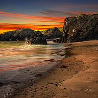 Buy canvas prints of Welsh Coast Sunset by Adrian Evans