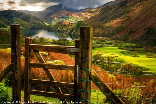 Nant Gwynant Gate Snowdonia Picture Board by Adrian Evans