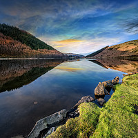 Buy canvas prints of Lake Geirionydd Sunset by Adrian Evans