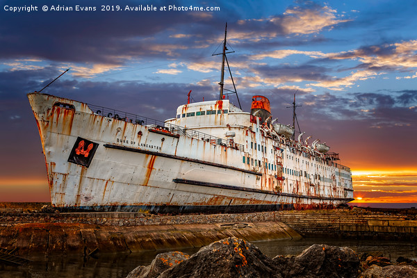 Duke of Lancaster Ship Picture Board by Adrian Evans