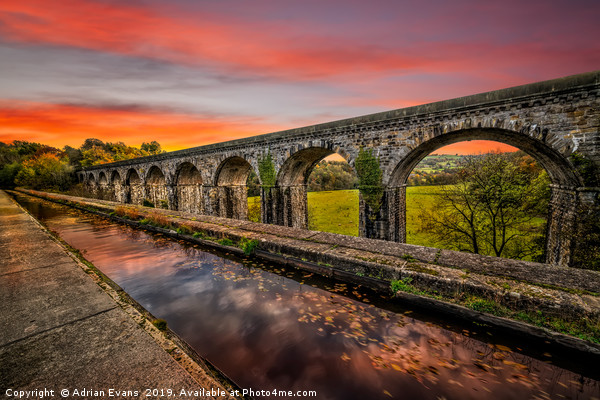 Chirk Aqueduct Sunset Picture Board by Adrian Evans