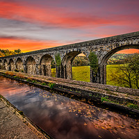Buy canvas prints of Chirk Aqueduct Sunset by Adrian Evans