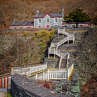 Buy canvas prints of Hospital Steps at Llanberis Quarry  by Adrian Evans