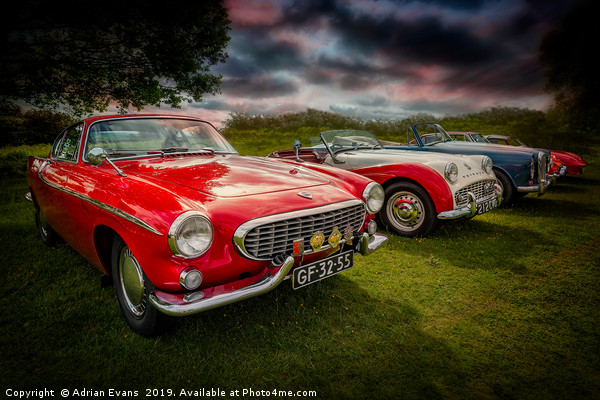 Volvo P1800 Classic Car Picture Board by Adrian Evans