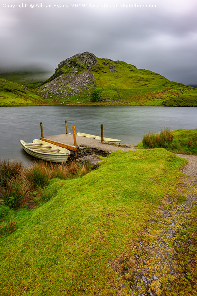 Llyn y Dywarchen Boats Snowdonia Picture Board by Adrian Evans