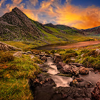 Buy canvas prints of Ogwen Lake and Tryfan Snowdonia  by Adrian Evans