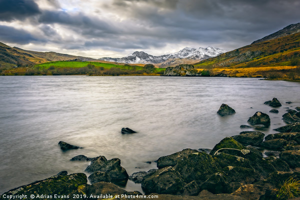 Mymbyr lake Snowdonia  Picture Board by Adrian Evans