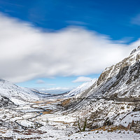 Buy canvas prints of Nant Ffrancon Pass and Pen yr Ole Wen Snowdonia by Adrian Evans