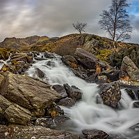 Buy canvas prints of River Mountain Snowdonia by Adrian Evans
