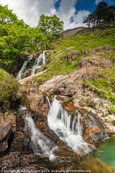 Watkin Path Waterfall Wales Picture Board by Adrian Evans