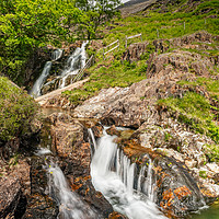 Buy canvas prints of Watkin Path Waterfall Wales by Adrian Evans