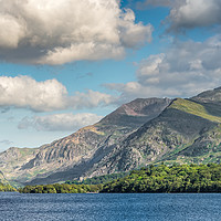 Buy canvas prints of Padarn Lake Snowdonia Panorama by Adrian Evans