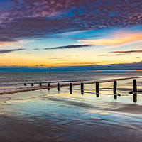 Buy canvas prints of Beach Sunset Wales by Adrian Evans