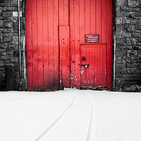 Buy canvas prints of Red Railway Gate by Adrian Evans