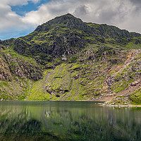 Buy canvas prints of Lake Glaslyn with Mount Snowdon by Adrian Evans