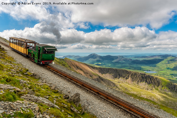 Mountain Railway Snowdonia Picture Board by Adrian Evans