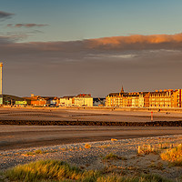 Buy canvas prints of Sunny Rhyl Sunset Panorama by Adrian Evans