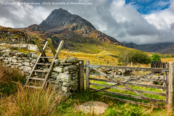 Gate to Tryfan Mountain East Snowdonia Picture Board by Adrian Evans