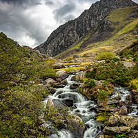 Buy canvas prints of Autumn at Tryfan and Ogwen River by Adrian Evans