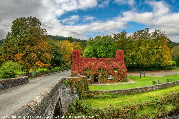 Llanrwst Cottage Autumn  Picture Board by Adrian Evans