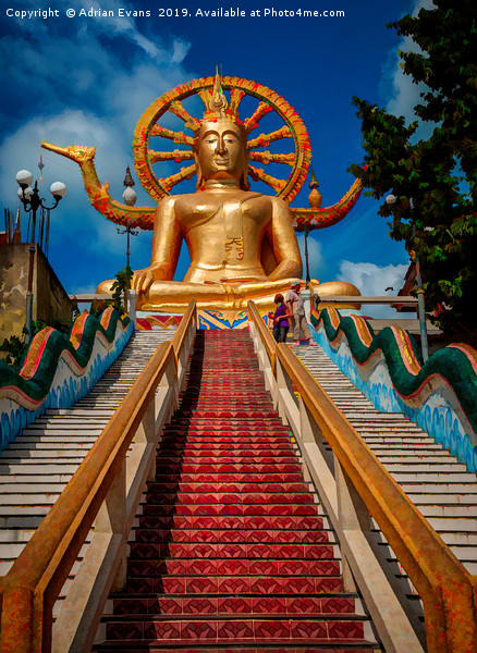 Big Buddha Samui Thailand Picture Board by Adrian Evans