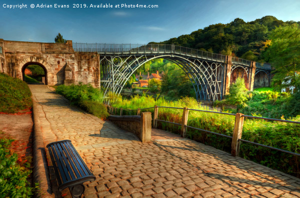The Iron Bridge Shropshire Picture Board by Adrian Evans