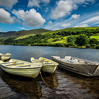 Buy canvas prints of Nantlle Uchaf Boats Wales by Adrian Evans