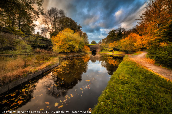 Chirk Canal Autumn Picture Board by Adrian Evans