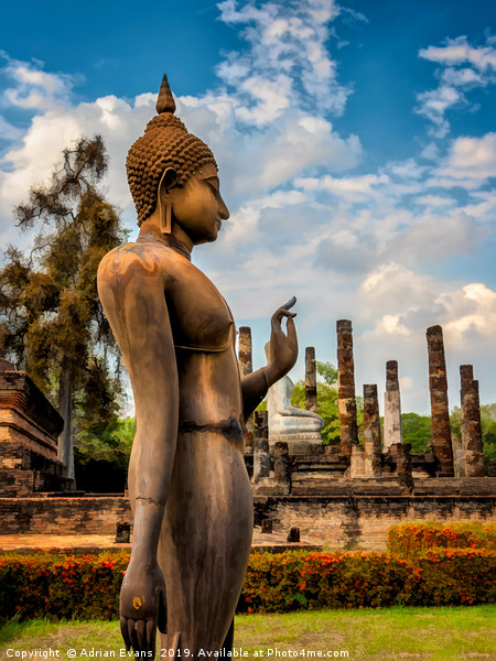 Sukhothai Buddha Thailand Picture Board by Adrian Evans