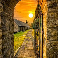 Buy canvas prints of Church Entrance Sunset by Adrian Evans