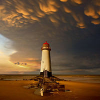 Buy canvas prints of Lighthouse at Talacre Beach  by Adrian Evans