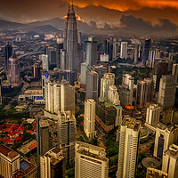 Buy canvas prints of Kuala Lumpur City Sunset by Adrian Evans