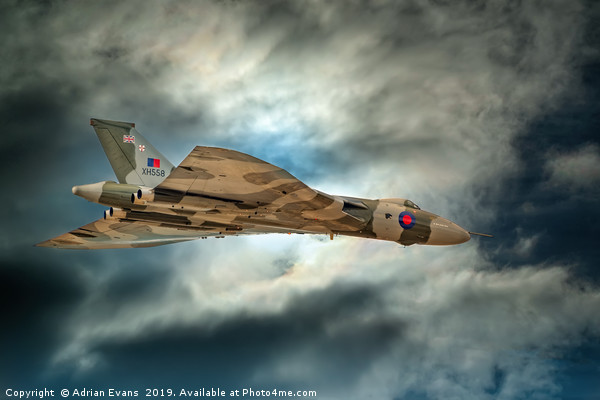 Avro Vulcan Aircraft Picture Board by Adrian Evans