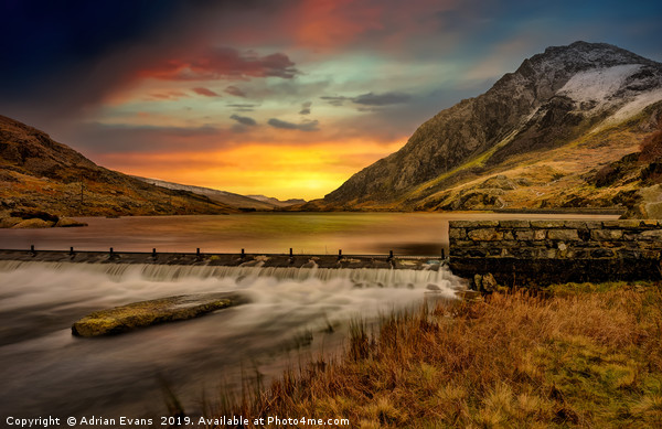 Tryfan Mountain Sunset Snowdonia Picture Board by Adrian Evans