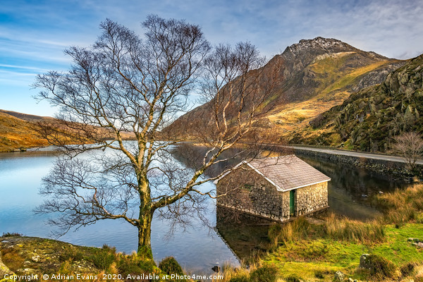Boat House at Ogwen Lake Snowdonia Picture Board by Adrian Evans