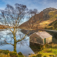 Buy canvas prints of Boat House at Ogwen Lake Snowdonia by Adrian Evans