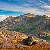 Buy canvas prints of Snowdon Mountain from Slate Quarry by Adrian Evans