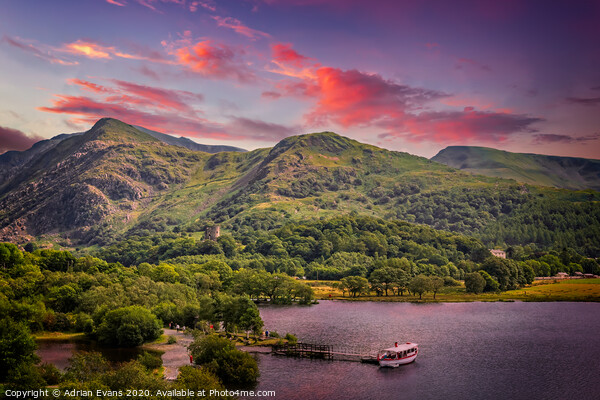 Mountains And Lake Of Snowdonia  Picture Board by Adrian Evans
