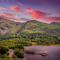 Buy canvas prints of Mountains And Lake Of Snowdonia  by Adrian Evans