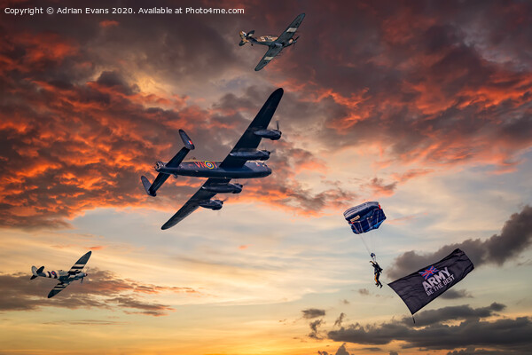 Battle of Britain Memorial Flight  Picture Board by Adrian Evans