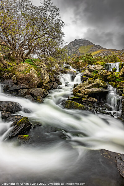 Tryfan Mountain Rapids Snowdonia Picture Board by Adrian Evans