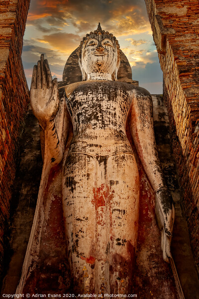 Phra Attharot Sukhothai Historical Park Thailand Picture Board by Adrian Evans