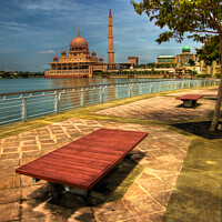 Buy canvas prints of Putra Mosque and Lake Malaysia by Adrian Evans