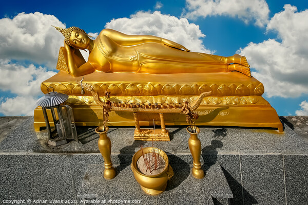 Golden Temple Buddha Thailand Picture Board by Adrian Evans