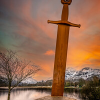 Buy canvas prints of Llanberis Lake and Sword Snowdonia  by Adrian Evans