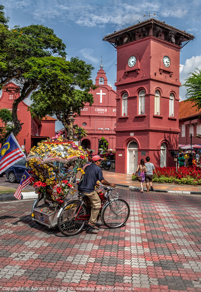 Red Square Malacca Malaysia Picture Board by Adrian Evans
