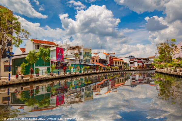 Malacca River Malaysia Picture Board by Adrian Evans