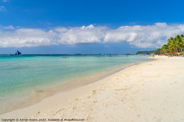 White Beach Boracay Philippines Picture Board by Adrian Evans