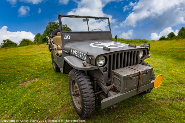 Willys Military Jeep Picture Board by Adrian Evans