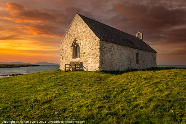 St Cwyfan Church Anglesey  Picture Board by Adrian Evans